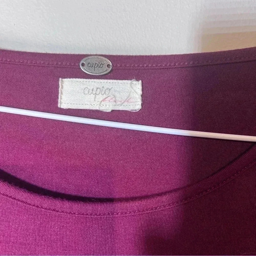 Cupio tunic dress burgundy bell long sleeves  size large - Picture 6 of 6